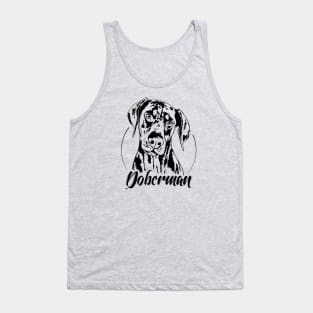 Funny Doberman Pinscher dog lover dog portrait Tank Top